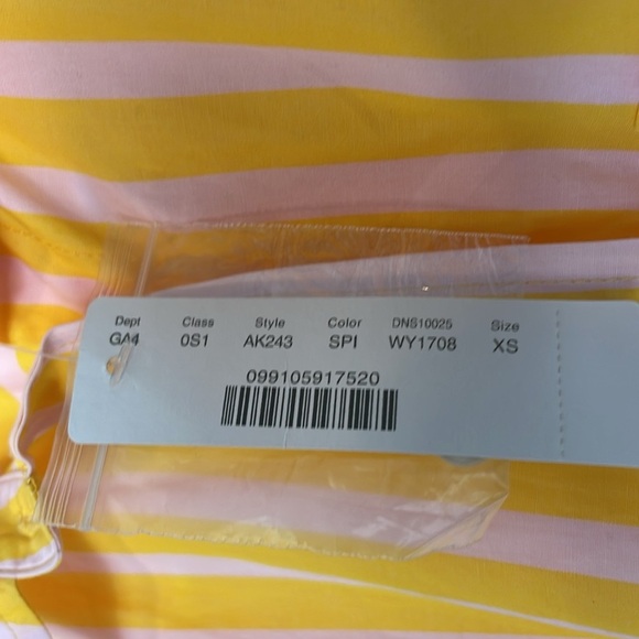 J. Crew Yellow and Pink Striped Button Up Shirtdress. Size XS. NWT. - Picture 8 of 14